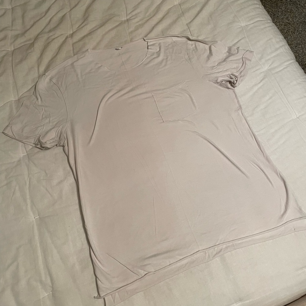 Kit and Ace wide neck white tee with pocket